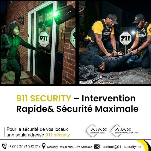 911 SECURITY, revendeur et installateur agréé AJAX — intervention rapide et sécurité maximale